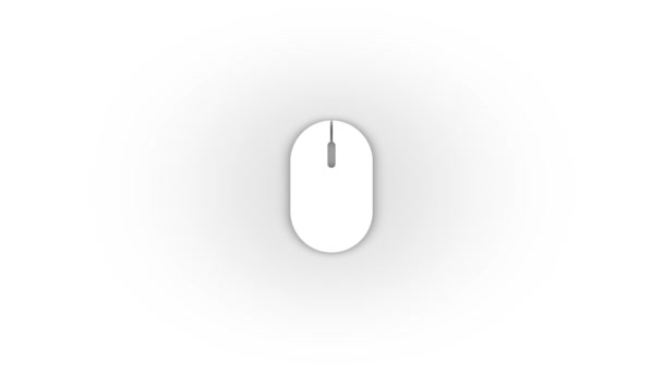 White Mouse Icon Shadow Isolated White Background Office Computer Work — Video