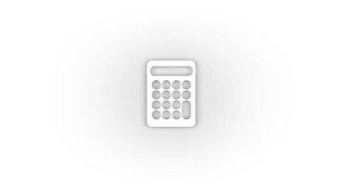 White calculator icon with shadow isolated on white background. office supplies. 4K video animation for motion graphics.