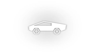 White pickup icon with shadow isolated on white background. car for work. 4K video animation for motion graphics.