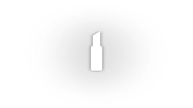 Beyaz arka planda gölgesi olan beyaz pomade ikonu. Kadınların kozmetik ürünleri. Hareket grafikleri için 4K video animasyonu.