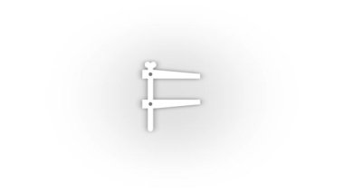 Beyaz arkaplanda gölgesi olan beyaz basınç simgesi. Tamirci aletleri. Hareket grafikleri için 4K video animasyonu.