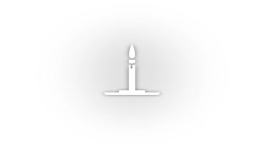 White candlestick icon with shadow isolated on white background. room lighting. 4K video animation for motion graphics.