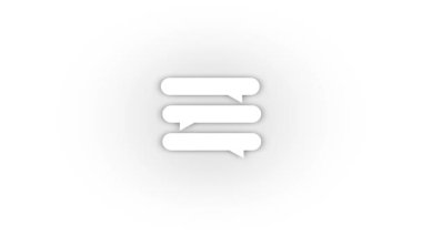 White correspondence icon with shadow isolated on white background. communication on social networks. 4K video animation for motion graphics.