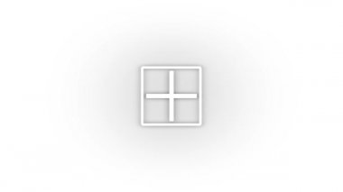 White window icon with shadow isolated on white background. home decoration. 4K video animation for motion graphics.