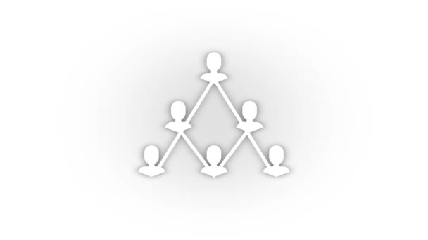 White Communication Enterprise Employees Icon Shadow Isolated White Background Employees — Stock Video