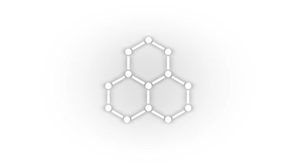 White Honeycombs Icon Shadow Isolated White Background Geometric Shapes Created — Αρχείο Βίντεο
