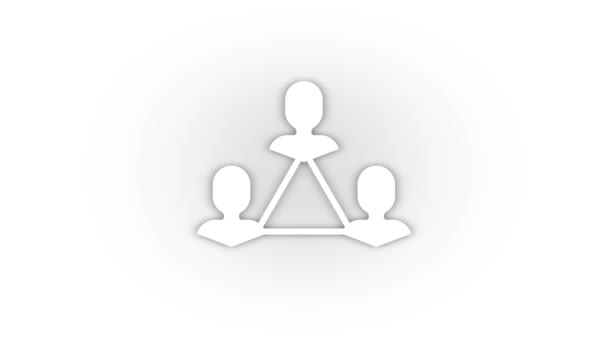 White Subordination Superiors Icon Shadow Isolated White Background Employees Enterprise — Stockvideo