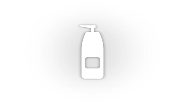 White Liquid Soap Icon Shadow Isolated White Background Chiropody Video — 图库视频影像