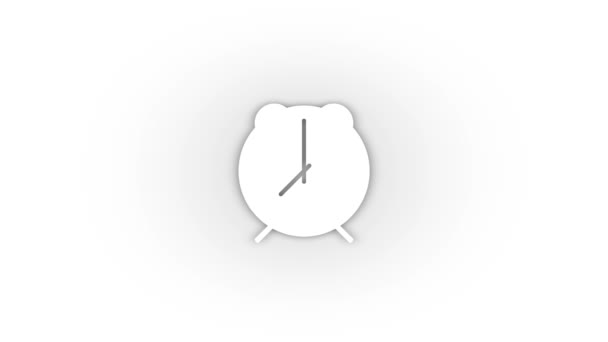 White Mechanical Watch Icon Shadow Isolated White Background Mechanical Clock — Stock video