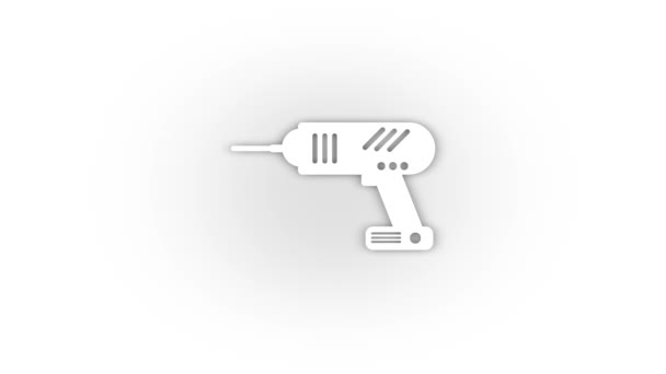 White Screwdriver Icon Shadow Isolated White Background Tools Master Repairman — Vídeo de Stock