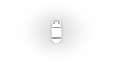 White gas bag icon with shadow isolated on white background. storage of combustible substances. 4K video animation for motion graphics.