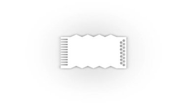 White accordion icon with shadow isolated on white background. musical instrument in the orchestra. 4K video animation for motion graphics.