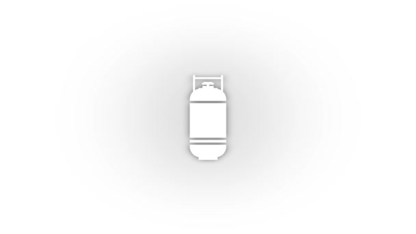 White Gas Bag Icon Shadow Isolated White Background Storage Combustible — Stock videók