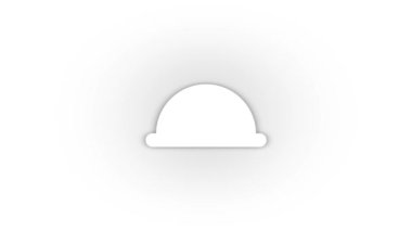 White battery icon with shadow isolated on white background. safety of construction workers. 4K video animation for motion graphics.