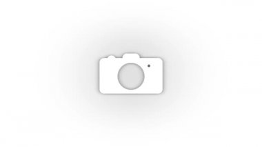White camera icon with shadow isolated on white background. electronic equipment for photography. 4K video animation for motion graphics.