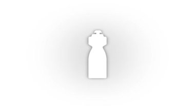 White bottle icon with shadow isolated on white background. athlete water bottle. 4K video animation for motion graphics.