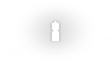 White bottle icon with shadow isolated on white background. bottle with liquid. 4K video animation for motion graphics.