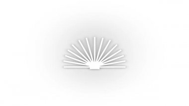 White book icon with shadow isolated on white background. reading a book in the library. 4K video animation for motion graphics.
