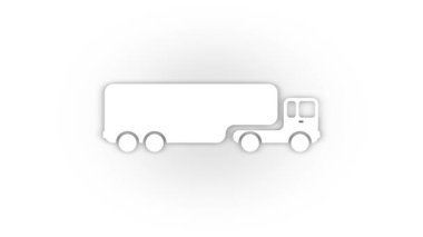 White truck icon with shadow isolated on white background. transportation of goods to different countries 4K video animation for motion graphics.