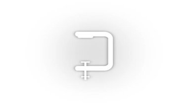 White pressure icon with shadow isolated on white background. carpenter repairman tools. 4K video animation for motion graphics.