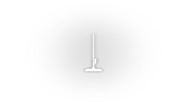 White mop icon with shadow isolated on white background. indoor cleaning. 4K video animation for motion graphics.