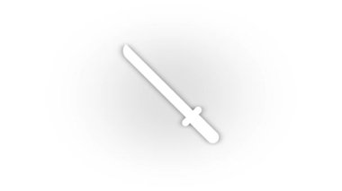 White katana icon with shadow isolated on white background. cold ninja weapon. 4K video animation for motion graphics.