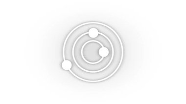 White solar system icon with shadow isolated on white background. planets in space. 4K video animation for motion graphics.