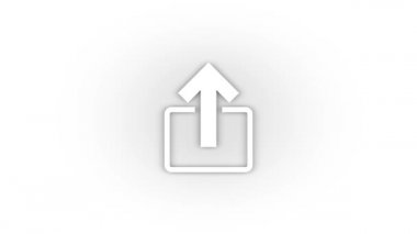 White data upload icon with shadow isolated on white background. information exchange. 4K video animation for motion graphics.