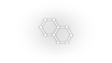 White molecules icon with shadow isolated on white background. conducting chemical elements. 4K video animation for motion graphics.