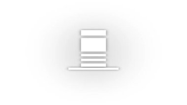 White hat icon with shadow isolated on white background. vintage magician hat. 4K video animation for motion graphics.