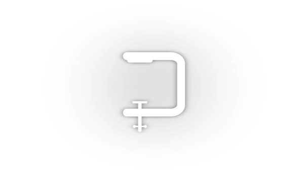 White Pressure Icon Shadow Isolated White Background Carpenter Repairman Tools — Stock videók