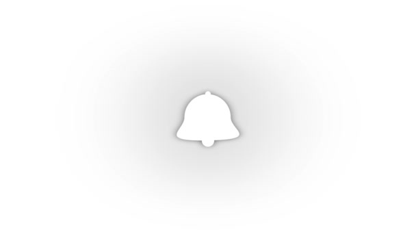 White Small Bell Icon Shadow Isolated White Background Church Bell — Stok video