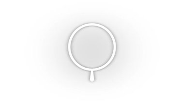 White necklace icon with shadow isolated on white background. womens jewelry. 4K video animation for motion graphics.