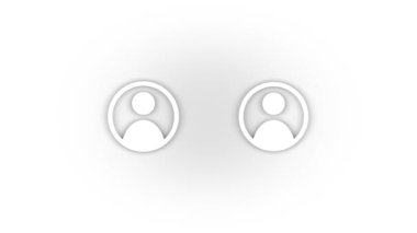 White contacts icon with shadow isolated on white background. employees of the enterprise. 4K video animation for motion graphics.