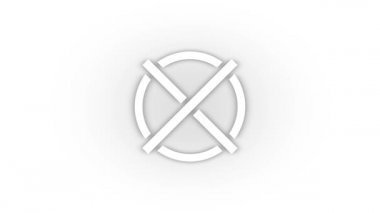 White task not completed icon with shadow isolated on white background. set tasks. 4K video animation for motion graphics.