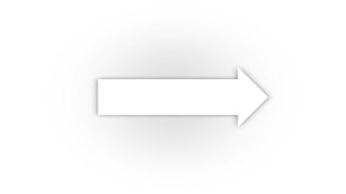 White arrow icon with shadow isolated on white background. business presentation elements. 4K video animation for motion graphics.