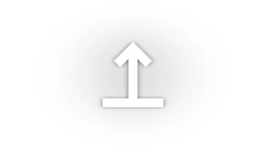 White data upload icon with shadow isolated on white background. uploading data to the cloud. 4K video animation for motion graphics.