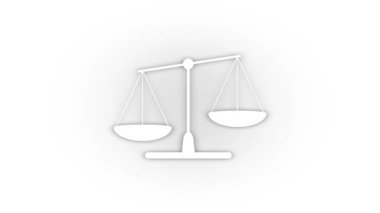White balance icon with shadow isolated on white background. weighing products. 4K video animation for motion graphics.