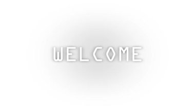 White welcome icon with shadow isolated on white background. greeting guests at home. 4K video animation for motion graphics.