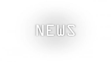 White news icon with shadow isolated on white background. informing the population. 4K video animation for motion graphics.