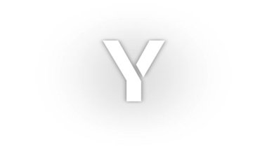 White y icon with shadow isolated on white background. letters in English. studying at school. 4K video animation for motion graphics.
