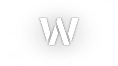 White w icon with shadow isolated on white background. letters in English. studying at school. 4K video animation for motion graphics.