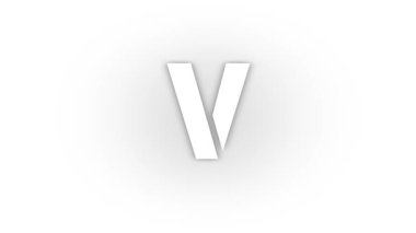 White v icon with shadow isolated on white background. letters in English. studying at school. 4K video animation for motion graphics.