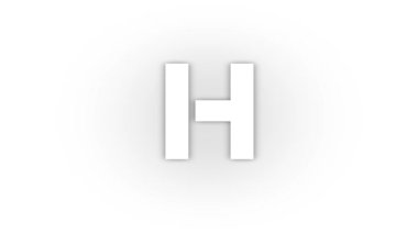 White h icon with shadow isolated on white background. letters in English. studying at school. 4K video animation for motion graphics.