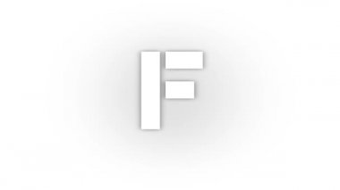 White f icon with shadow isolated on white background. letters in English. studying at school. 4K video animation for motion graphics.