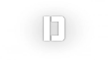 White d icon with shadow isolated on white background. letters in English. studying at school. 4K video animation for motion graphics.
