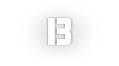 White b icon with shadow isolated on white background. letters in English. studying at school. 4K video animation for motion graphics.