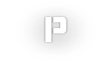 White p icon with shadow isolated on white background. letters in English. studying at school. 4K video animation for motion graphics.