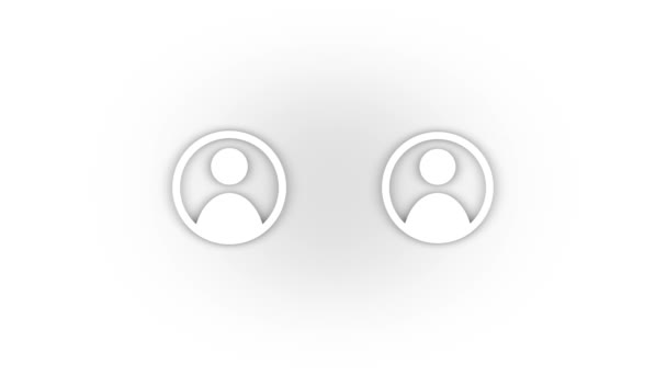 White Contacts Icon Shadow Isolated White Background Employees Enterprise Video — Stock videók