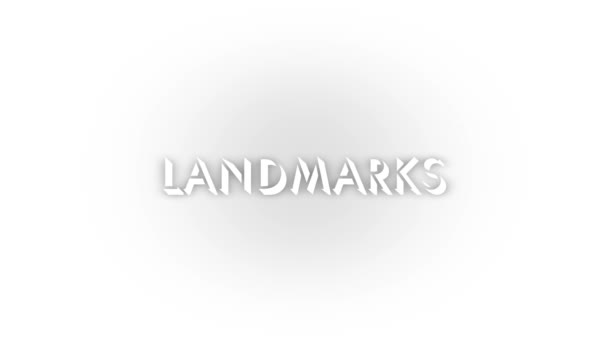 White Landmarks Icon Shadow Isolated White Background Landscapes Nature Video — Video